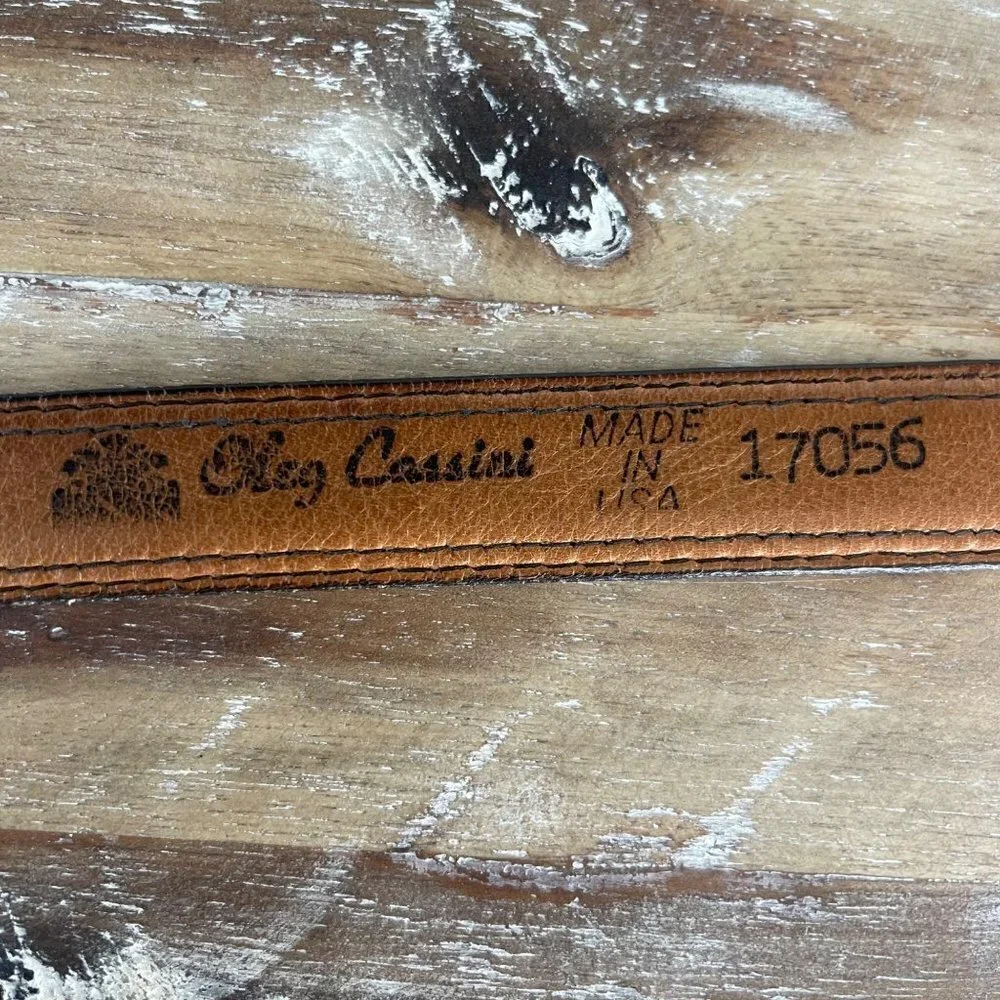 Oleg Cassini Vintage Glove Leather Black Belt Size 38
